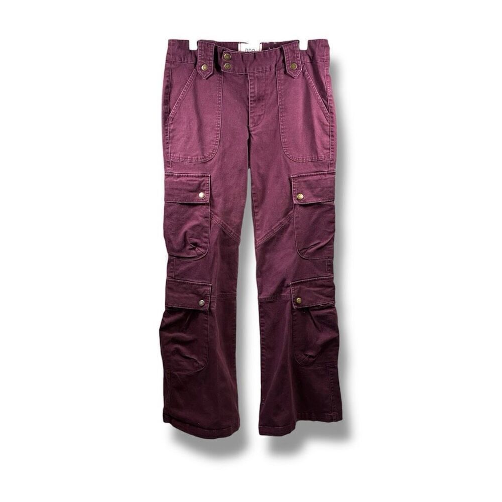 BDG Urban Outfitters Ali Flare Cargo in Burgundy Size 2